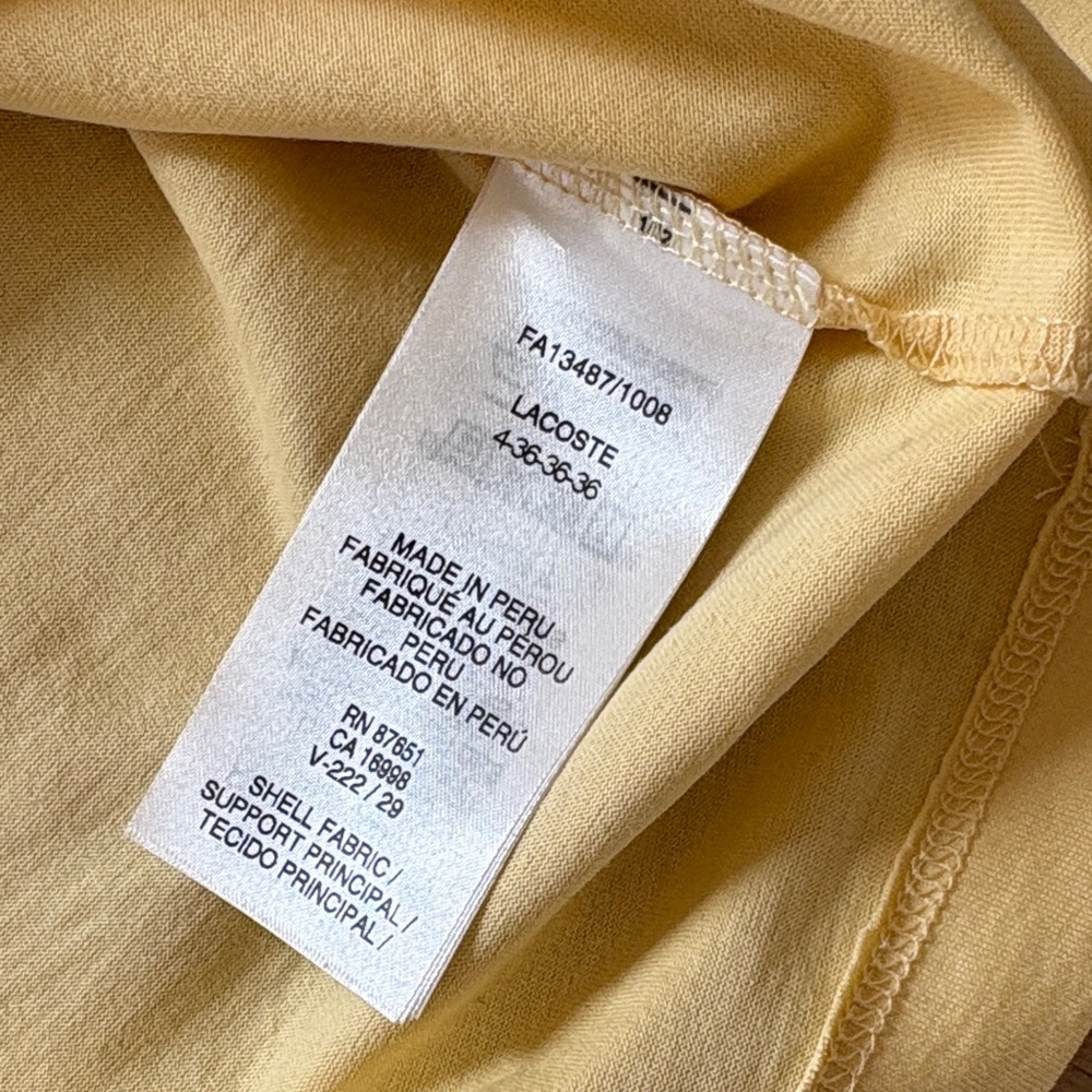 Lacoste women’s Classic Crewneck T-Shirt in butter Yellow - Picture 6 of 6